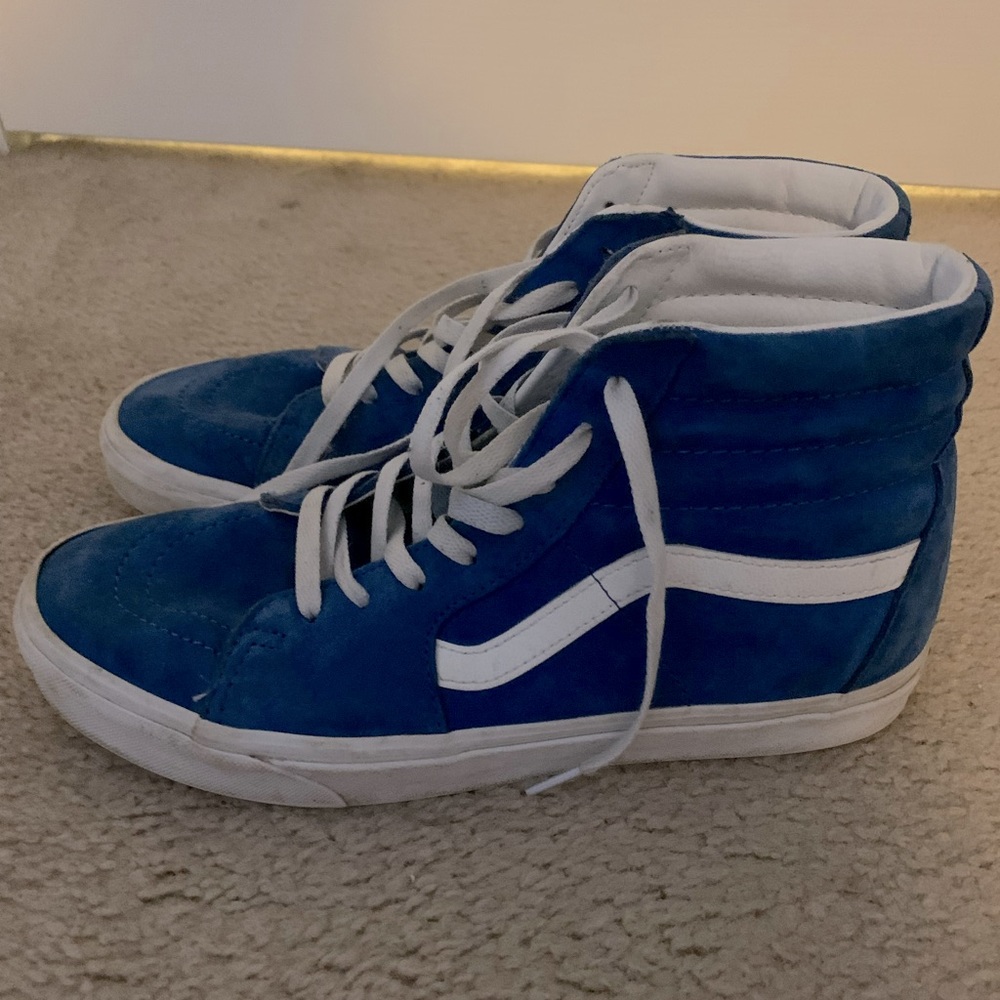 Blue lightly used suede vans